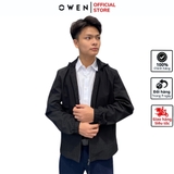 Áo Khoác Jacket Owen JK221555 Màu đen Dáng Regular Fit có mũ Vải Polyester