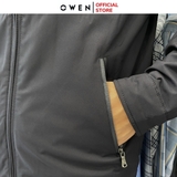 Áo Khoác Jacket Owen JK221555 Màu đen Dáng Regular Fit có mũ Vải Polyester