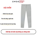 Quần Kaki Nam Owen QKSL231793 màu xám nhạt dáng slim fit chất liệu CVC Spandex