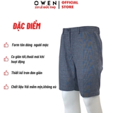 Quần Short Nam Owen ST231809 sóc âu màu xám nhạt dáng slim fit chất liệu polyester