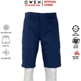 Quần Short Nam Owen ST231817 sóc âu màu xanh dáng slim fit chất liệu polyester