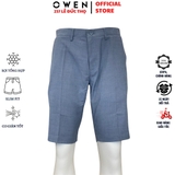 Quần Short Nam Owen ST231818 sóc âu màu xanh sáng dáng slim fit chất liệu polyester
