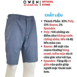 Quần Short Nam Owen ST231818 sóc âu màu xanh sáng dáng slim fit chất liệu polyester