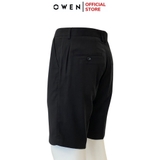 Quần Short Nam Owen ST231810 sóc âu màu đen dáng slim fit chất liệu polyester