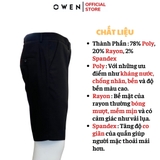 Quần Short Nam Owen ST231810 sóc âu màu đen dáng slim fit chất liệu polyester