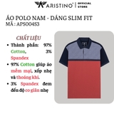 Áo Thun Polo Nam Cổ Bẻ Aristino APS004S3 Màu: Cam 35 kẻ Jacquard