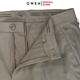 Quần Tây Nam Owen QG242424 màu nâu xám dáng S-Form chất liệu poly