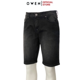 Quần Short Nam Owen SJ231827 màu đen dáng Slim Fit chất liệu cotton