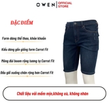 Quần Short Nam Owen SJ231824 màu xanh đậm dáng Slim Fit chất liệu cotton