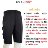 Quần Short Nam Owen SV242435 sóc âu màu đen dáng trendy chất liệu Nano