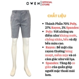 Quần Short Nam Owen ST231282 (SW231920) Sóc Âu màu xám nhạt xước dáng Slim fit chất liệu polyester