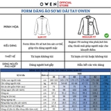 Áo Sơ Mi Nam Tay Dài Owen AR230523DT màu in xanh trắng Dáng regular fit tà lượn không túi chất liệu Knit