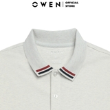 Áo Thun polo Nam Tay Ngắn Có Cổ Owen APV231319 màu trắng viền xanh đỏ dáng body fit chất liệu cotton spandex