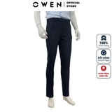 Quần Tây Nam Owen QST242420 màu xanh tím than dáng slim fit cạp tăng đơ chất liệu polyester