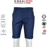 Quần Short Nam Owen SW231918 sóc âu màu xanh kẻ dáng trendy chất liệu poly spandex