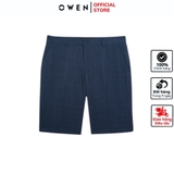 Quần Short Nam Owen SV242430 sóc âu màu xanh đậm dáng trendy chất liệu nano