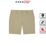 Quần Short Nam Owen SV242436 sóc âu mầu nâu dáng trendy chất liệu nano