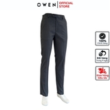 Quần Tây Nam Owen QRT242409 màu xám đậm dáng suông Regular fit cạp tăng đơ chất liệu TR spandex