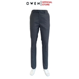 Quần Tây Nam Owen QRT242409 màu xám đậm dáng suông Regular fit cạp tăng đơ chất liệu TR spandex