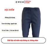Quần Tây Nam Owen QST242408 màu xanh dáng ôm slim fit cạp tăng đơ chất liệu TR spandex