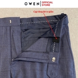 Quần Tây Nam Owen QST242408 màu xanh dáng ôm slim fit cạp tăng đơ chất liệu TR spandex