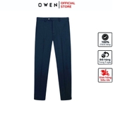 Quần Tây Nam Owen QST242845R màu xanh tím than dáng ôm slim fit cạp tăng đơ chất liệu nano