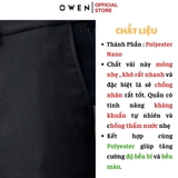 Quần Tây Nam Owen QST242845R màu xanh tím than dáng ôm slim fit cạp tăng đơ chất liệu nano