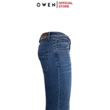 Quần Jean Nam Owen Quần Bò Nam QJS241436 màu xanh đậm dáng ôm slim fit chất liệu denim cotton spandex