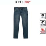 Quần Jean Nam Owen Quần Bò Nam QJS241436 màu xanh đậm dáng ôm slim fit chất liệu denim cotton spandex