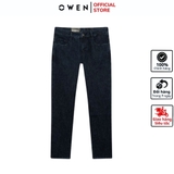 Quần Jean Nam Owen Quần Bò Nam QJR241260 màu xanh than đậm dáng suông regular fit chất liệu denim cotton spandex