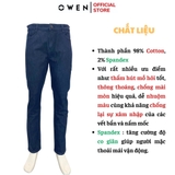 Quần Jean Nam Owen Quần Bò Nam QJR241260 màu xanh than đậm dáng suông regular fit chất liệu denim cotton spandex