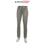 Quần Kaki Nam Owen QKR241327 màu be nhạt dáng suông ống đứng Regular fit chất liệu Poly Recycled (Renu)