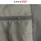 Áo Khoác Jacket Owen JK241487 màu xám đậm dáng regular fit, cổ cao 3 phân, khóa kéo, tay và gấu bo chun chất liệu polyester