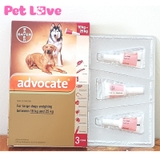 1 hộp Advocate (3 tuýp) nhỏ gáy trị giun, ghẻ, ve rận, bọ chét (chó từ 10-25kg)