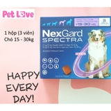 1 hộp NexGard Spectra trị giun, ghẻ, viêm da, ve rận (chó 15 - 30kg)