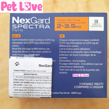 1 hộp NexGard Spectra trị giun, ghẻ, viêm da, ve rận (chó 2 - 3,5kg)