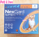 1 hộp NexGard Spectra trị giun, ghẻ, viêm da, ve rận (chó 2 - 3,5kg)