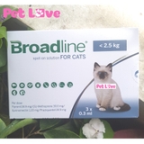 1 ống Broadline phòng trị nội ngoại ký sinh trùng (mèo < 2,5kg)