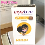 Thuốc Bravecto trị ghẻ, viêm da, ve rận (chó từ 2 - 4,5kg)