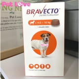 Thuốc Bravecto trị ghẻ, viêm da, ve rận (chó từ 4,5 - 10kg)