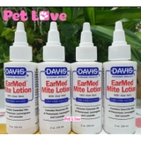 Kem vệ sinh tai cho chó mèo EarMed Mite Lotion (Davis, Mỹ)
