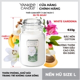 Nến thơm Yankee Candle, Nến hũ size L, Mùi White Gardenia