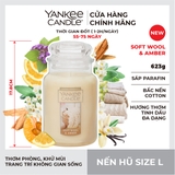 Nến thơm Yankee Candle, Nến hũ size L, Mùi Soft Wool & Amber