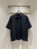 Áo polo Louis Vuitton Đen logo chữ hạt trắng lưng Like Auth 1-1 on web