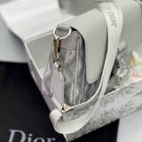 Túi đeo chéo nắp gập Dior họa tiết kim cương khóa cài Like Auth on web fullbox bill thẻ