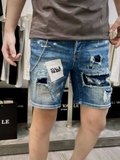 Quần short ngố đùi Jean Dsquared2 Xanh rách vá khuy cài phối xích new 2024 Like Auth 1-1 on web