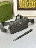 Túi đeo chéo Clutch cầm tay Gucci Ophidia Xám họa tiết monogram logo GG bạc Like Auth on web fullbox bill thẻ