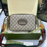 Túi đeo chéo Gucci GC Neo Vintage Bag họa tiết monogram tag da hổ sắt Like Auth on web fullbox bill thẻ