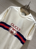 Áo phông T shirt Gucci Be kẻ ngang xanh đỏ logo GG Like Auth on web