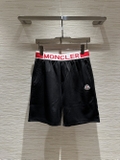 Quần short ngố đùi nỉ Moncler Đen logo check cạp Đỏ Like Auth 1-1 on web